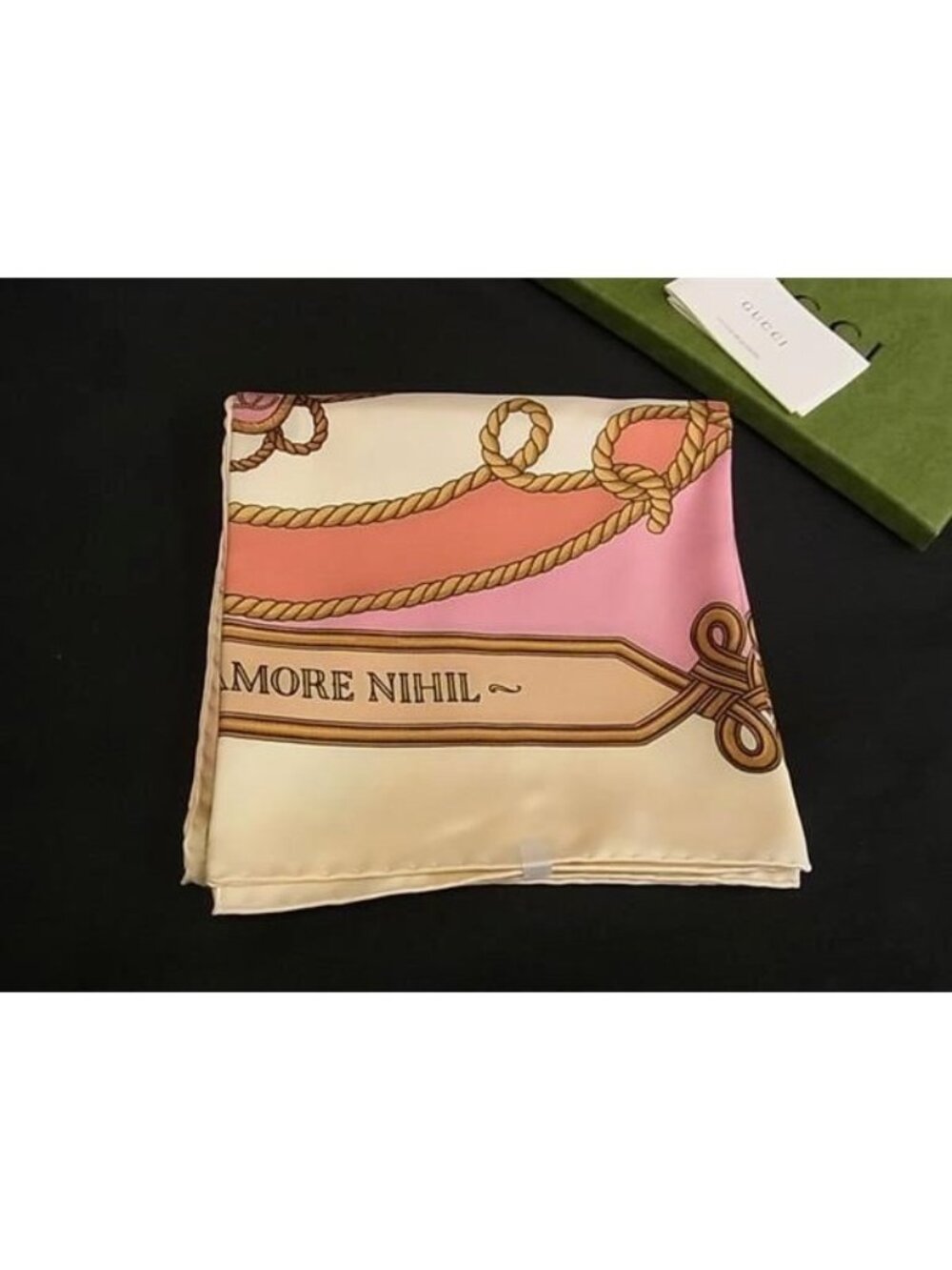 Gucci Silk Large Scarf Shawl Pink Multicolor - Picture 1 of 6